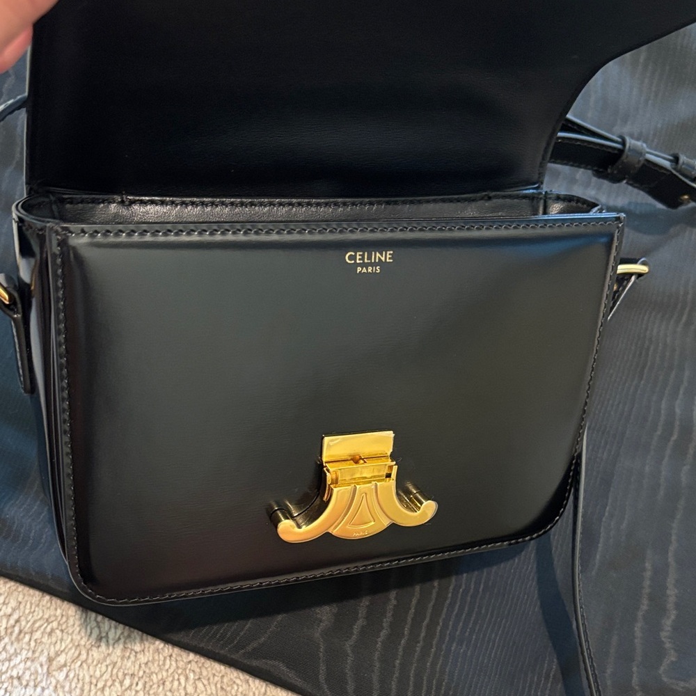 Celine Black Crossbody Bag with Gold Accent - Picture 8 of 10